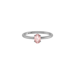 925 Sterling Silver Natural Morganite Stackable Cut Stone Ring Prong Set Jewelry Pack of 12