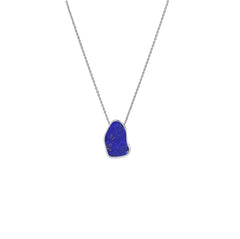 925 Sterling Silver Rough Lapis Slider Necklace With Chain 18" Bezel Set Jewelry Pack of 6