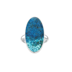 Natural Shattuckite Rings for Women in Sterling Silver (Pack of 4, Bezel-Set)