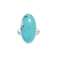 Natural Turquoise Rings for Women in Sterling Silver (Pack of 4, Bezel-Set)