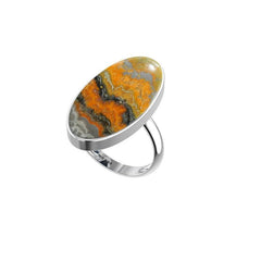 Natural Bumble Bee Rings for Women in Sterling Silver (Pack of 4, Bezel-Set)