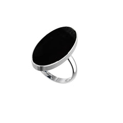 Natural Black Onyx Rings for Women in Sterling Silver (Pack of 4, Bezel-Set)
