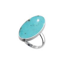 Natural Turquoise Rings for Women in Sterling Silver (Pack of 4, Bezel-Set)