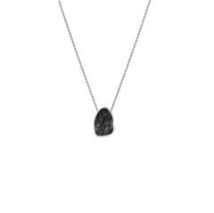 925 Sterling Silver Rough Shungite Slider Necklace With Chain 18" Bezel Set Jewelry Pack of 6