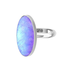 Natural Purple Moonstone Rings for Women in Sterling Silver (Pack of 6, Bezel-Set)