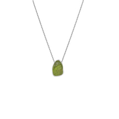 925 Sterling Silver Rough Peridot Slider Necklace With Chain 18" Bezel Set Jewelry Pack of 6