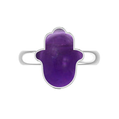 Natural Amethyst Rings for Women in Sterling Silver (Pack of 6, Bezel-Set)