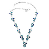 Designer Aquamarine Necklace Studded With Paraiba Apatite, Kyanite Pack of 1 (D9-2)