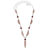Designer Rose Quartz Necklace Studded With Pearl, Tourmaline Pack of 1 (D83-2)