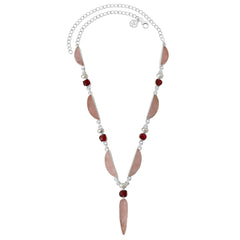 Designer Rose Quartz Necklace Studded With Pearl, Tourmaline Pack of 1 (D83-2)