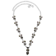 Designer Meteorite Necklace Studded With Smoky, Pyrite Pack of 1 (D59-3)
