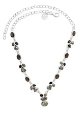 Designer Meteorite Necklace Studded With Smoky, Pyrite Pack of 1 (D59-3)