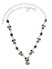 Designer Meteorite Necklace Studded With Smoky, Pyrite Pack of 1 (D59-3)