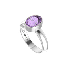 Natural Amethyst Rings for Women in Sterling Silver (Pack of 4, Prong-Set, Faceted)