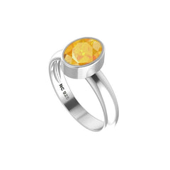 Natural Citrine Rings for Women in Sterling Silver (Pack of 6, Bezel-Set, Faceted)
