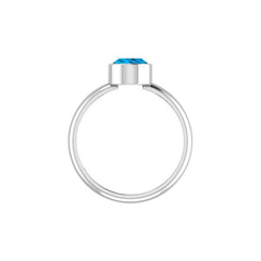 925 Sterling Silver Natural Swiss Blue Topaz Ring Bezel Set Handmade Jewelry Pack of 4 - (Box 16) - Natural Creations | Dainty | Hand Crafted | Sterling Silver Jewelry