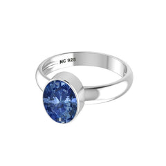 Natural Kyanite Rings for Women in Sterling Silver (Pack of 4, Prong-Set, Faceted)