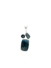 Designer Shattuckite Pendant Studded With Swiss Blue Topaz, Paraiba Apatite Pack of 1 (D88-1)