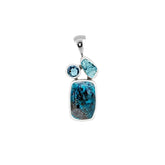 Designer Shattuckite Pendant Studded With Swiss Blue Topaz, Paraiba Apatite Pack of 1 (D88-1)