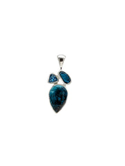 Designer Shattuckite Pendant Studded With Swiss Blue Topaz, Paraiba Apatite Pack of 1 (D88-1)