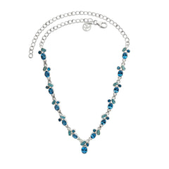 Designer Swiss Blue Topaz Necklace Studded With Neon Apatite & Paraiba Apatite