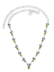 Designer Peridot Necklace Studded With Green Tourmaline Aquamarine Pack of 1 (D70-1)