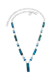 Designer Shattuckite Necklace Studded With Swiss Blue Topaz, Neon Apatite Pack of 1 (D88-2)