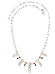 Designer Smoky Quartz Necklace Studded With Pearl & Coral