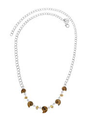 Designer Ammonite Necklace Studded With Citrine