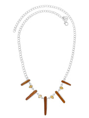 Designer Orange Kyanite Necklace Studded With Citrine Pack Of 1