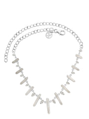 Designer Crystal Necklace Studded With White Topaz Pack Of 1 (D31-1)