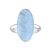 Natural Rainbow Moonstone Rings for Women in Sterling Silver (Pack of 6, Bezel-Set)