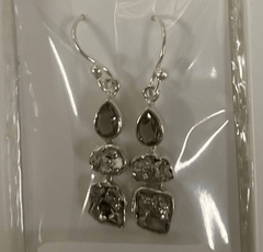 Designer Meteorite Earrings Studded With Smoky, Pyrite Pack of 1 (D59-3)
