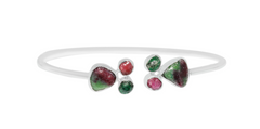 Designer Ruby Zoisite Bangle Studded With Pink Tourmaline Emerald Pack Of 1