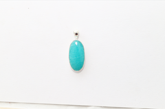 Natural Amazonite Pendants With 18" Inches Chain for Women in Sterling Silver (Pack of 1, Bezel-Set)