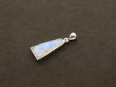 Natural Rainbow Moonstone Pendants With 18" Inches Chain for Women in Sterling Silver (Pack of 1, Bezel-Set)