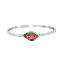 Natural Watermelon Tourmaline Twister for Women in Sterling Silver (Pack of 1, Bezel-Set)