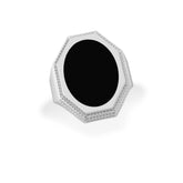 black tourmaline men bezel-set ring