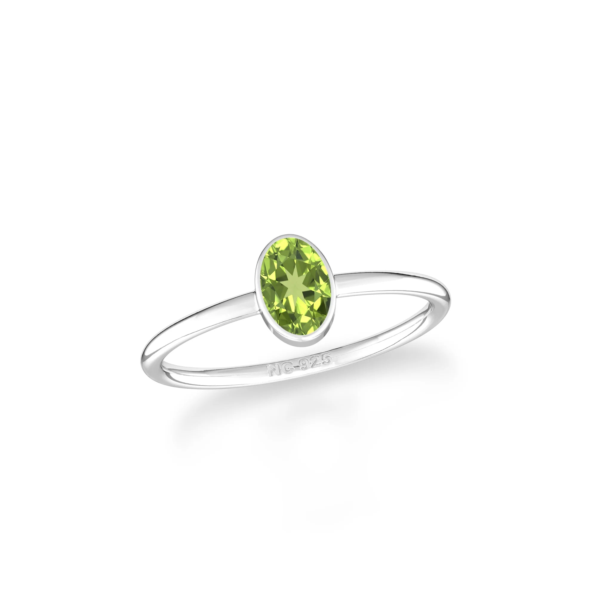 peridot stackable bezel-set ring