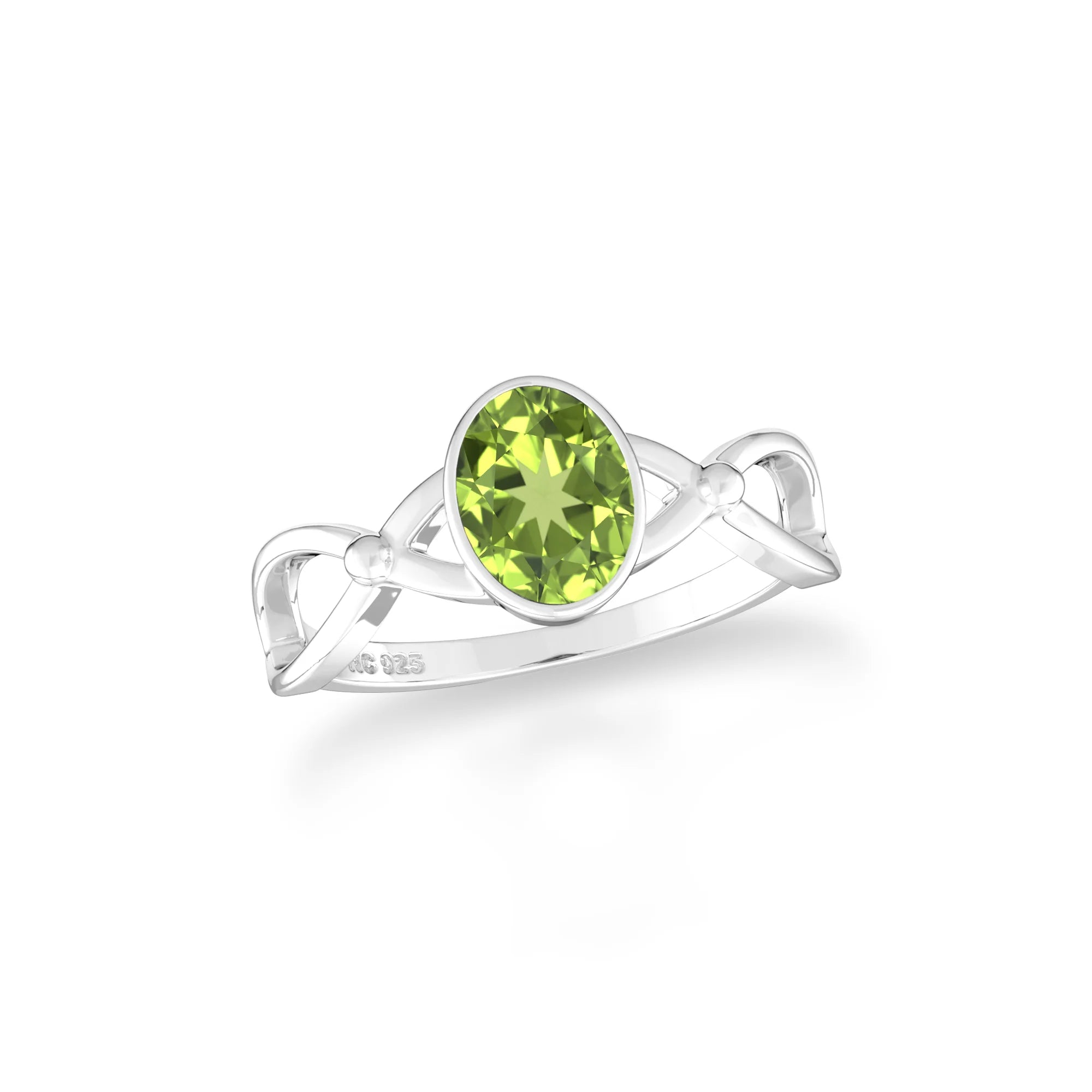 peridot bezel-set ring