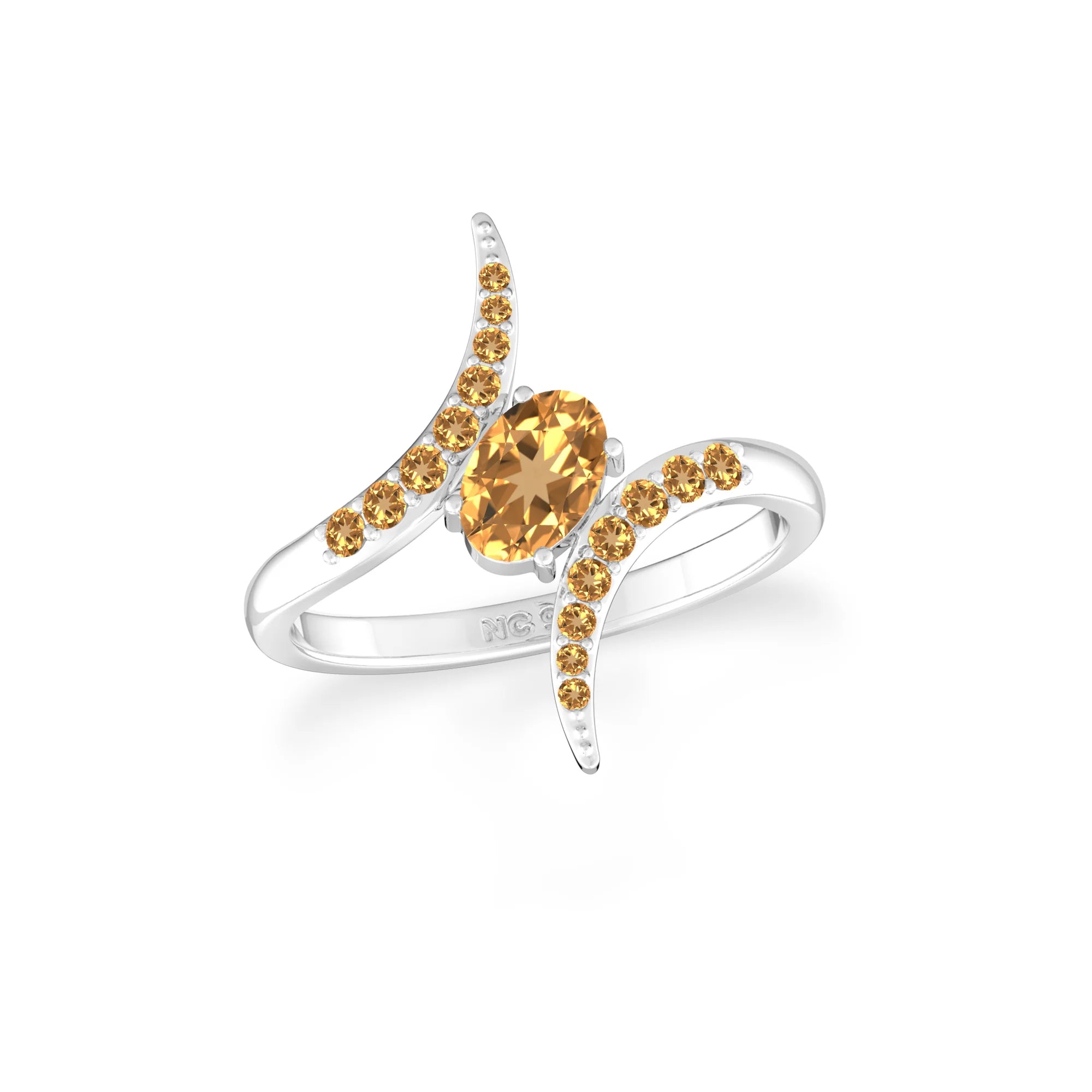 citrine prong-set ring