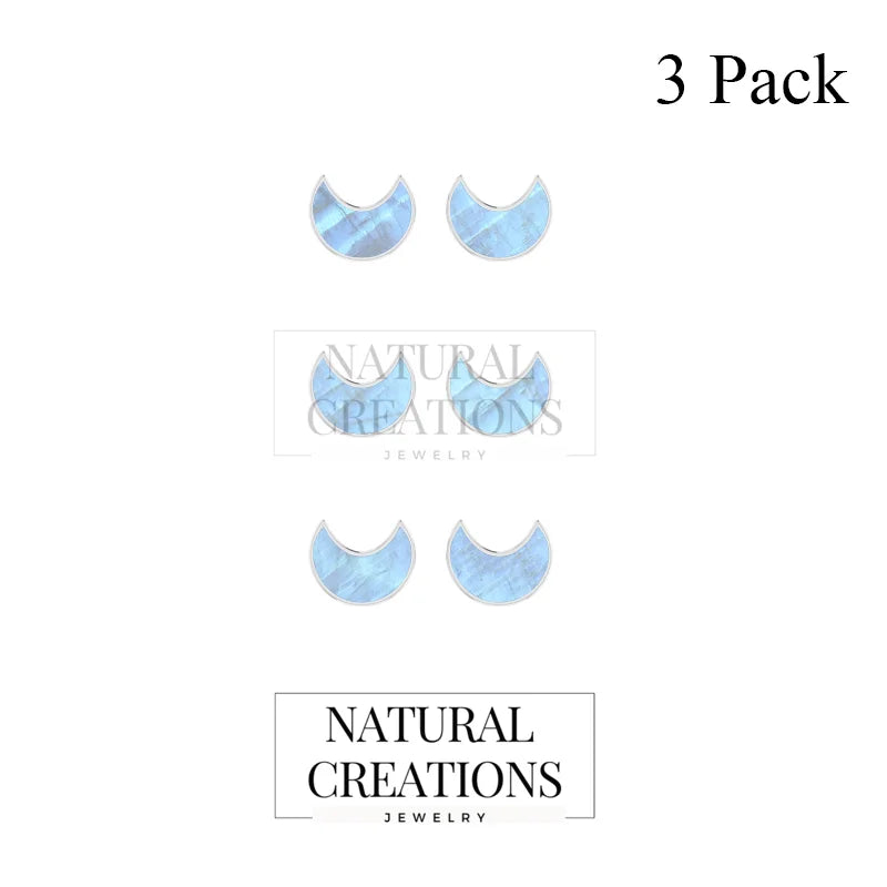 rainbow moonstone slice earrings