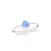 rainbow moonstone stackable bezel-set ring