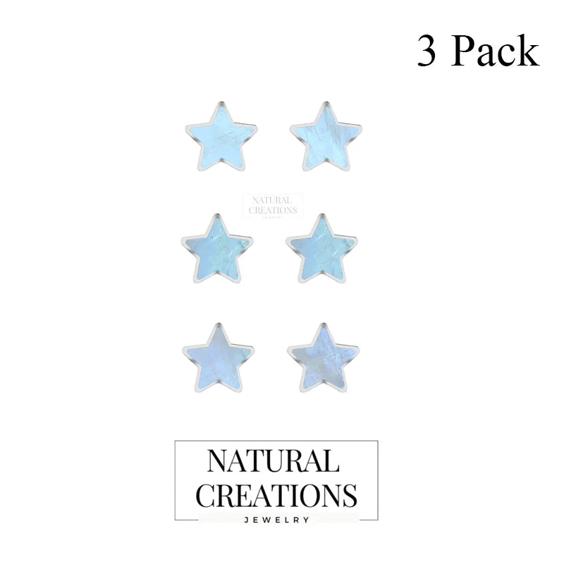 rainbow moonstone slice earrings