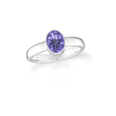 tanzanite bezel-set ring