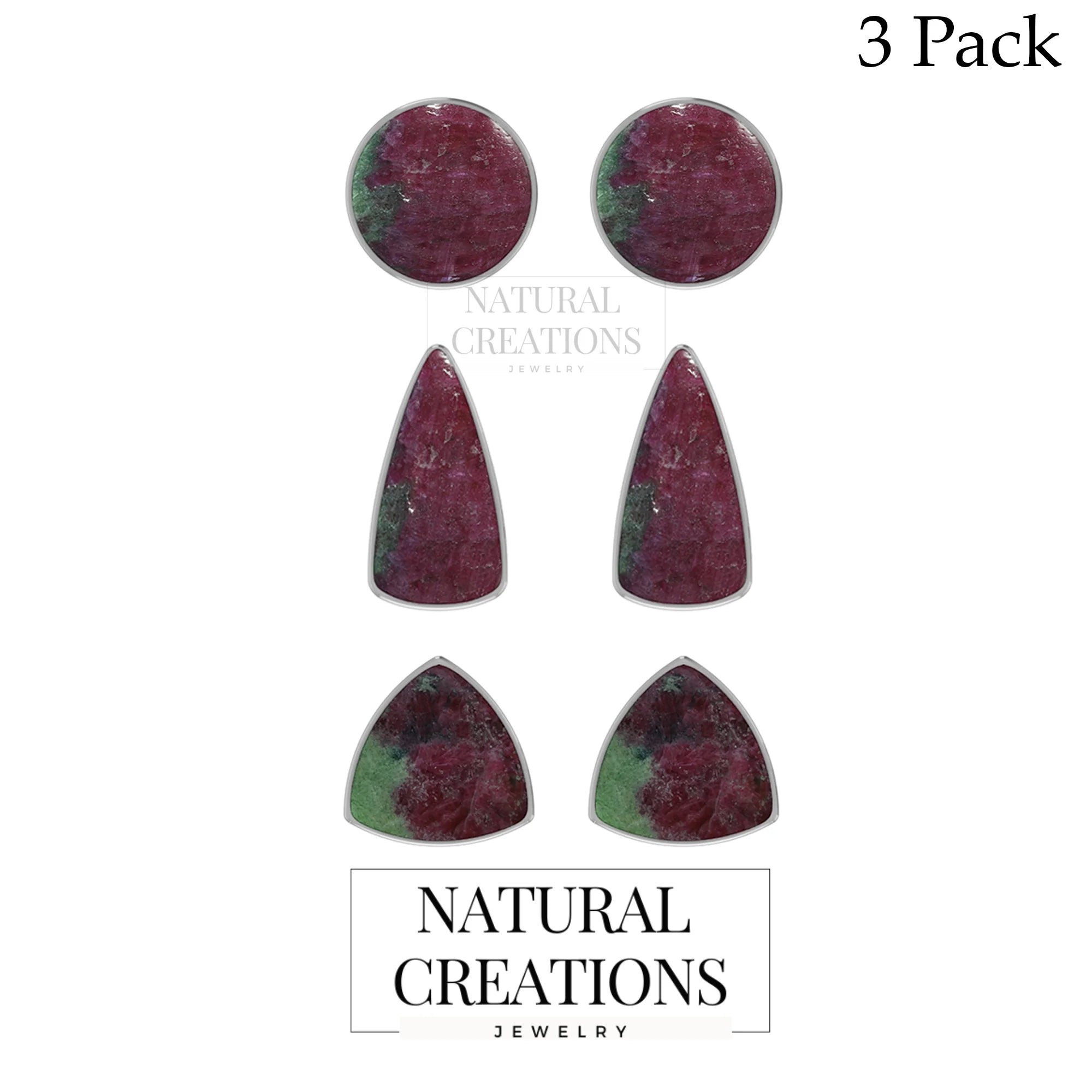 ruby zoisite cab earrings