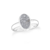 titanium-druzy-silver bezel-set ring