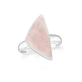 rose-quartz bezel-set ring
