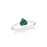 malachite stackable bezel-set ring