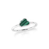 malachite stackable bezel-set ring